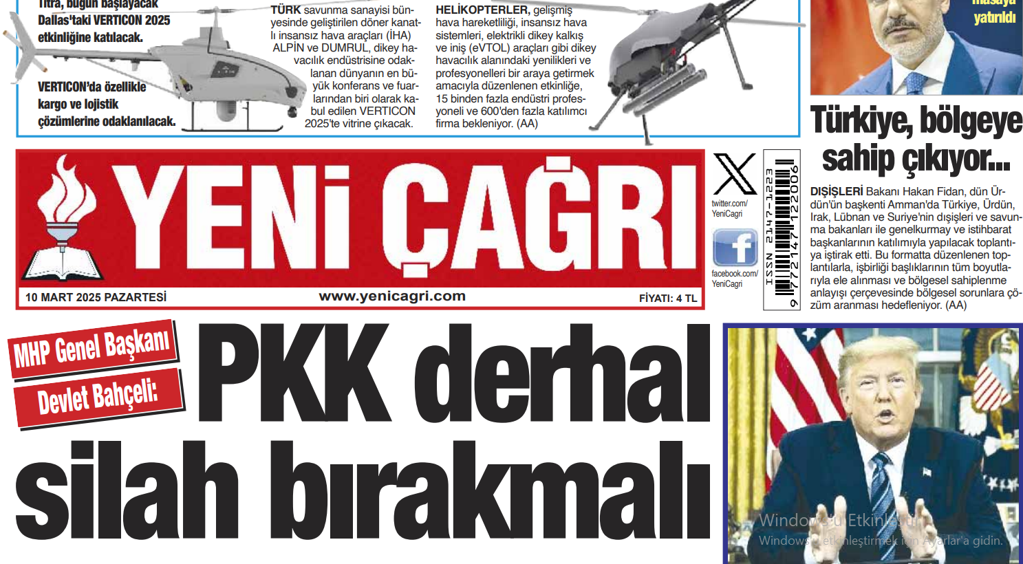 Yeni Çağrı — 29 Eylül 2026 1. sayfa