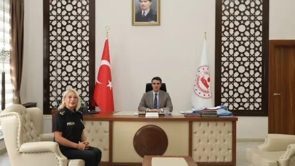 Elbistan'a atanan Emniyet Müdürü Berrin Çevik'ten kaymakamlık ziyareti...