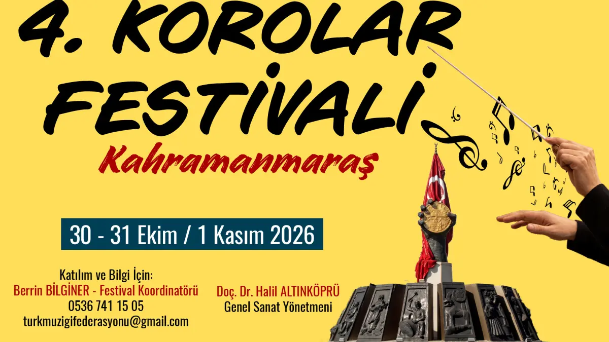 Kahramanmaraş,4.TÜMFED Korolar Festivaline ev sahipliği yapacak.